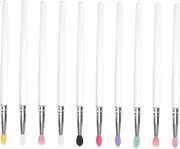 HONMEET Complete Makeup Brush Set 10pcs Eyeshadow Brush Kit Silicone Lip Brush Travel Size Gentle on Skin