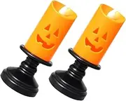 Gatuida 2Pcs Halloween Pumpkin Candle Holders Unique Halloween Light Decor for Festive Atmosphere Creepy Creative Lanterns for Parties Home Decoration