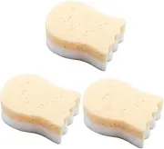 Ipetboom 3Pcs Cartoon Bath Sponge Exfoliating Scrubber for Gentle Cleaning Lightweight Portable Bath Supply for Comfortable Durable Design Light Yellow