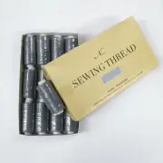 Perial Co Charcoal Polyester Sewing Thread Pack of 12 for Machine, Hand Sewing