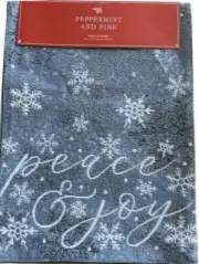 Peace Joy Snowflake Table Runner Tapestry 13x72" Christmas Silver Gray Blue