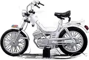 Negrini Harvard Negrini 50cc Racer Moped 1:18 Scale Boys Motorcycle Model 2D Models and Toys Cars Bikes Collectible White