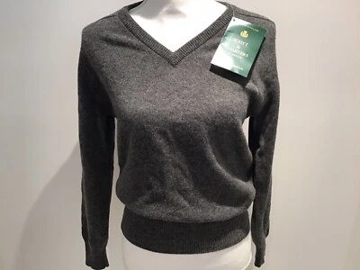 SCOTT & CHARTERS WOMENS 100% Lambswool Sweater GRAY EUR sz 38 US sz 6 NWT $185