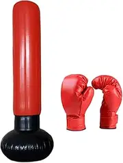 APLVFFZH Inflatable Punching Bag with Gloves for Kickboxing and Taekwondo