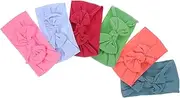 CATIEBYE Cute Bow Headband Set for Boys and Girls 6 Pack Nylon Elastic Toddler Headbands