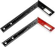 2Pcs Multi Angle Measuring Ruler 12" Framing Square Carpenter Square Aluminum Steel Framing Square Adjustable Square 30-90 Degrees L Square for Precise Measuring, Drawing, Woodworking, L Shape Ruler