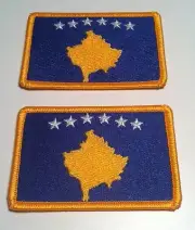 2 KOSOVO Flag Iron-On Patch Tactical Military Patriotic Emblem
