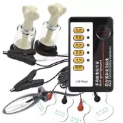 Electro E-Stim Pulse Shock Host Nipple Plug Cup Toy Therapy Device Set BDSM%
