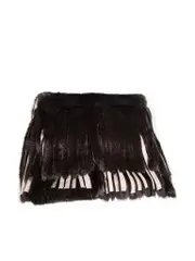 Brown Fur Fringe Accent Scarf