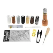 Leather Sewing Awl Thread Kit Needles Screwdriver Scissors Craftsman Daily Use