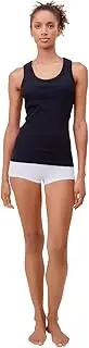 [Papinelle] Milla Women's Rib Shelf Bra Tank - Soft, Breathable Cotton Blend with Stretch Top, Scoop Neck & Built-in Shelf Bra