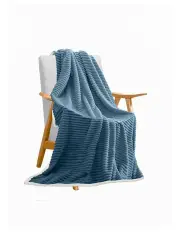 [SOGA] Double Sided Thick Flannel Throw Blanket in Blue