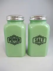 Jadeite Arch Salt Pepper Set Range Size Green Retro Reproduction MCM Style