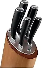 Avanti Wave Birchwood Knife Block 6 Piece Set, Silver (78854)