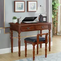 在飛比找蝦皮商城精選優惠-簡約實木書桌 美式復古寫字台辦公桌歐式卧室家用電腦桌小戶型桌