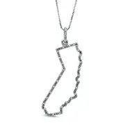 Natural Diamond Accent State of California Outline Pendant in Sterling Silver