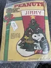 Malina PEANUTS Needlepoint Stocking Kit Trim a Tree Snoopy & Woodstock Open Pkg
