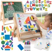 Wood Double-Sided Tabletop Easel 80pc Activity Set for Kids