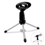 Adjustable Metal Tripod Desktop Table Mic Clip Holder Stand