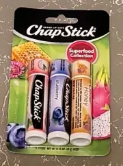 Chapstick Superfood Collection Clover Honey, Blueberry And Dragon Fruit