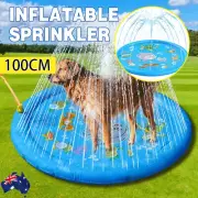 100cm Pet Dog Inflatable Sprinkler Splash Spray Mat Outdoor Water Pool Play Pad