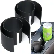 C² Flexible Slim Can Car Cup Holder Adapter Insert (Black (2-Pack)) - Made in US
