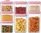 Airtight Food Storage Container - 7 Pcs One Button Handy Container Stackable Foo
