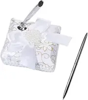 KICHOUSE Elegant Western Style Wedding Signature Pen Stand Big Bowknot Pen Holder for Party Wedding Decor