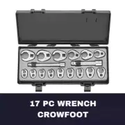 Tools 17 Piece Metric Crows Foot Spanner Set Wrench Crowfoot Flare Type