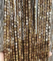 Wcxixo Beads Curtains Bamboo Beaded Door Curtains,Wooden Hanging Room Divider Decorative Handmade Door Bead String Curtains Wall Panel Blinds for Doorway Restaurant Home Decor