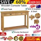 Wooden Console Table Hallway Side Entry Display Hall Shelf Drawer Wood Furniture