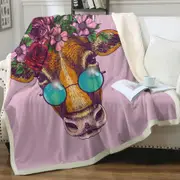 Hipster Cow Throw Blanket
