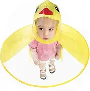 [10AGIRL] Kids Raincoat,Toddler Duck Raincoat and Umbrella Hat Waterproof UFO for Baby Girls and Boys (Yellow)
