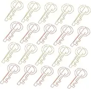 TOGEVAL 30pcs Paper Clips Cute Key-Shaped Decorative Organizers for Office School and Quality Smooth Edges Colors for Memo and Note Clips