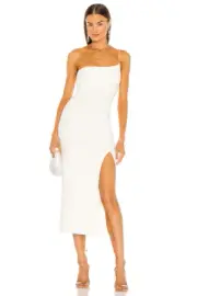BEC&BRIDGE Fleur Asymmetrical Midi Dress in Ivory Party Wedding US 2 NWT $260