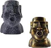 Creative Resurrection Island Moai Humidifier, Statue Cool Mist Humidifier, Timing Silent Aromatherapy Diffuser, 3-speed Control Humidifier Aromatherapy Diffuser 2-in-1. (antique brass)