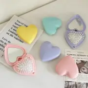 Mini Mirror Folding CombHeart Folding Comb Massage Comb Styling Tools Portable@