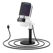 Gaming Microphone, USB Microphone for PC with RGB Control, Mute, Gain Knob B8I8
