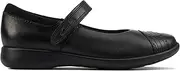 [Clarks] Etch Beam Kids Black Leather Girls Mary Jane School Shoes