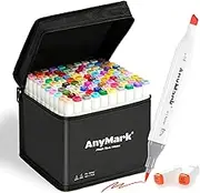 Alcohol Markers Brush Tip, 100+1 Colors Dual Tip Brush & Chisel Alcohol-Based Art Markers Set with Case for Adult Artists Drawing Coloring