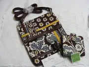 Vera Bradley SLATE BLOOMS FLIPSTER Hipster CROSSBODY Coin MINI ZIP WALLET NWT