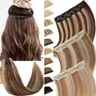 One Piece Thick Clip In Real Remy Human Hair Extensions 3/4 Full Head Lowlights