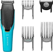 [REMINGTON] Power-X Series X5 Hair Clipper, HC5001AU, Cordless USB Rechargeable Hair Trimmer, 72 Length Settings (0.5-35mm), 4 Comb Attachments, Premium Self-Sharpening Blades - Blue