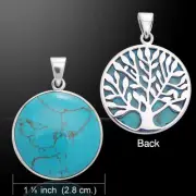 Tree of Life 925 Sterling Silver Pendant Choice of Gemstone Spiritual Jewelry