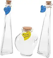TOGEVAL 3pcs Wishing Bottle Decorative Glass Drift Bottles for Wedding Sand Ceremony Stylish Transparent Jars with Cork for DIY Keepsakes and