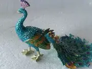 Ciel Collectable Peacock Trinket Box Made Swarovski Crystals & Enamel