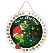Christmas Advent Calendar Countdown 2024 Grinchmas Decorations,Wooden Christm...