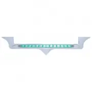 United Pacific 37823 Hood Emblem Chrome, With 14 Led Light Bar, Green