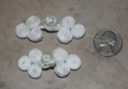 Lot 12 sets gimp floral rose Chinese WHITE Frog Frogs closure closures 2" wide