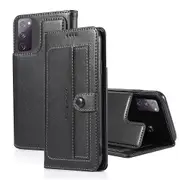 For Samsung Galaxy S20 FE 5G Case SupRShield Pro Luxury Wallet Leather Flip Magnetic Stand Case Cover (Black)